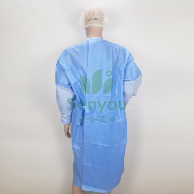 Single Use Non Sterile Isolation Surgical Gown Lightweight Breathable Disposable Medical Gown for Examination